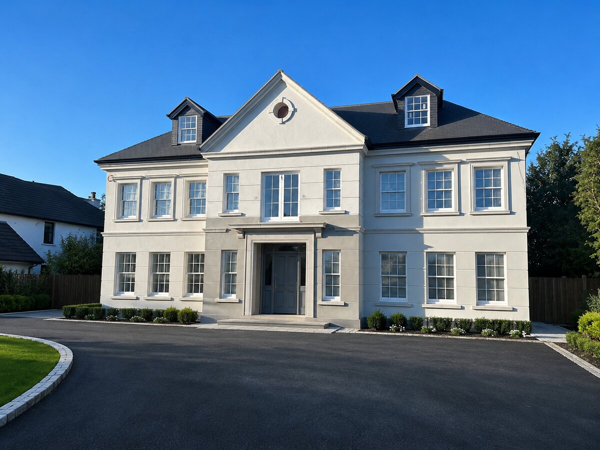 New-build home with timber doors and windows installed
