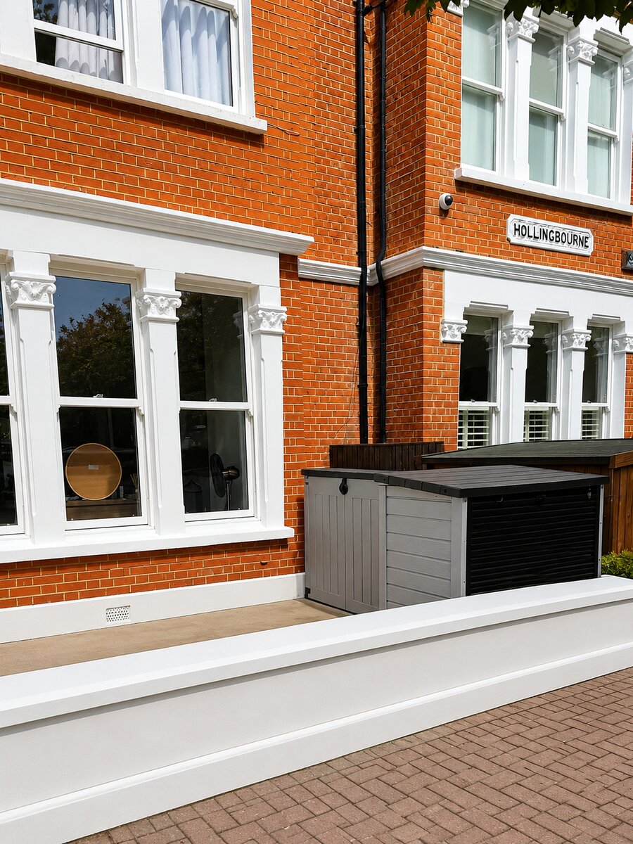 Victorian red-brick home with new timber sash bay windows